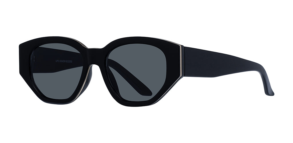 Piranha Eyewear Aimee Retro Black and Gold Hybrid Cat Eye  display picture 3