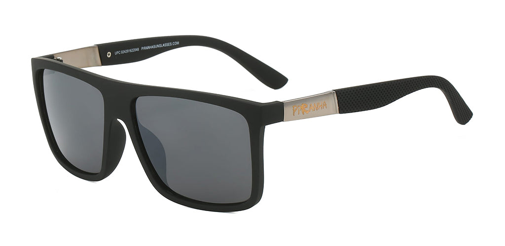 Piranha Eyewear Walker II Square Black Unisex Sunglasses