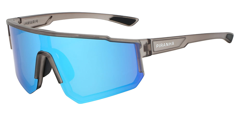 Piranha Eyewear Icevolt Frosted Gray Shield Sports Sunglasses with