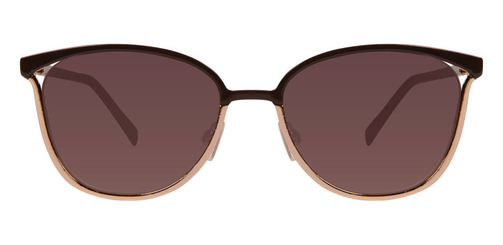 Rose Gold & Black Metal Keyhole Cat Eye Sunglasses, Tilda by Piranha