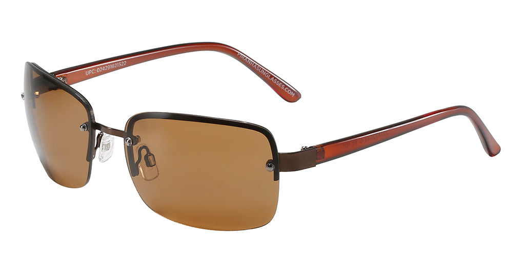 Piranha Sunglasses Polarized 105 21/#81740B Mens Brown Mirrored Lenses 