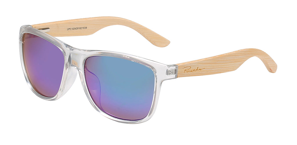 Clear Square Bamboo Sunglasses - Hardy II