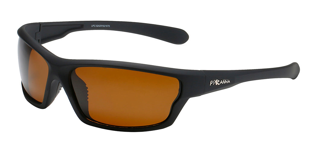 Spartan Polarized Sport Sunglasses - Brown Lens with Black Full Frame – Piranha  Eyewear