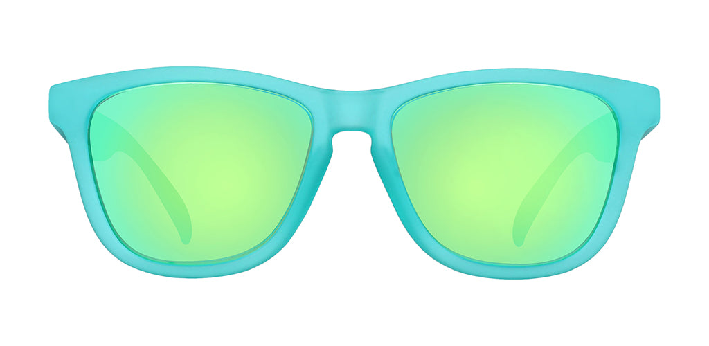 Piranha Eyewear Traveler Neon Teal Unisex Sunglasses with Polarized Blue Mirror Lenses