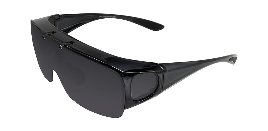 Fit Over and Flip Up Polarized Sunglasses with Black Lens
