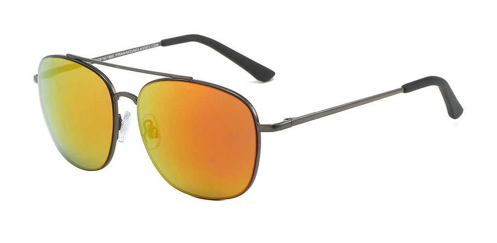 Peralta Aviator Sunglasses with Orange Mirror Lens