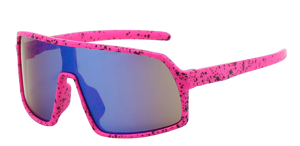 Reflection Neon Pink Shield Sunglasses for Kids Ages 4-10