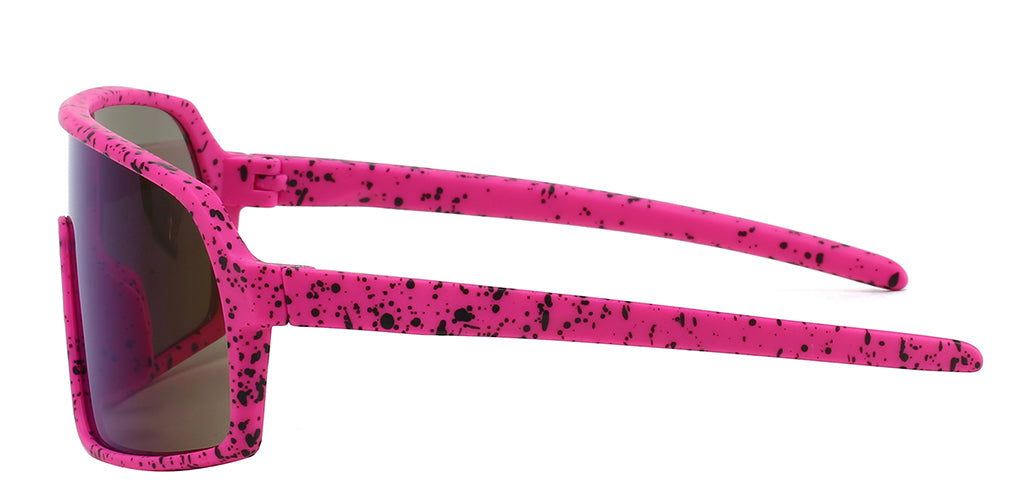 Reflection Neon Pink Shield Sunglasses for Kids Ages 4-10