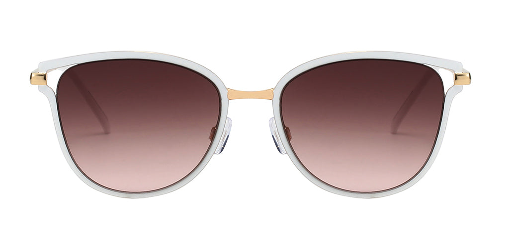Zoe Mod White Cateye Frame Sunglasses