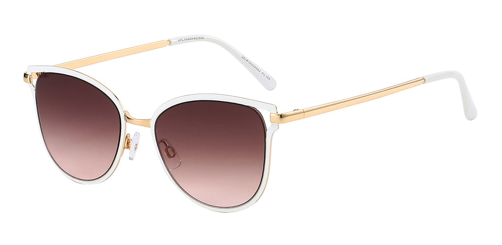Zoe Mod White Cateye Frame Sunglasses