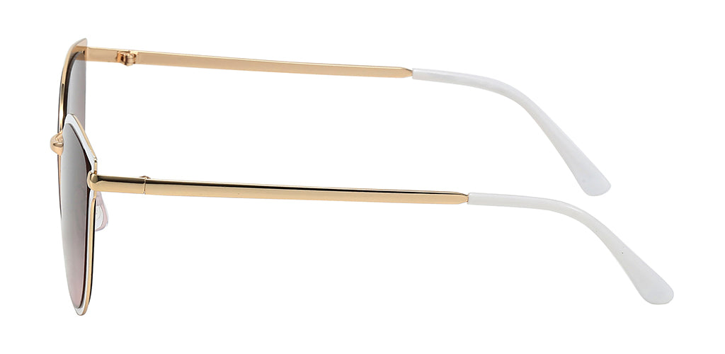 Zoe Mod White Cateye Frame Sunglasses