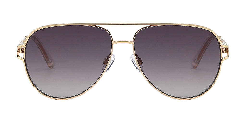 Monica Gold Aviator Gradient Sunglasses