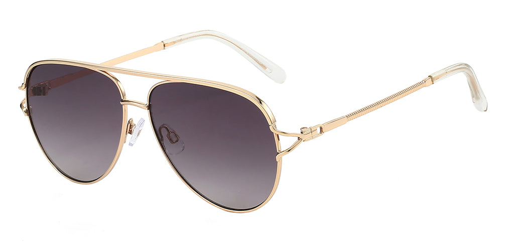 Monica Gold Aviator Gradient Sunglasses