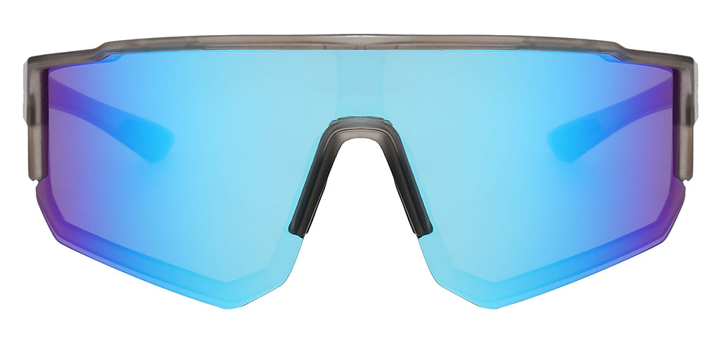 Piranha Eyewear Icevolt Frosted Gray Shield Sports Sunglasses with