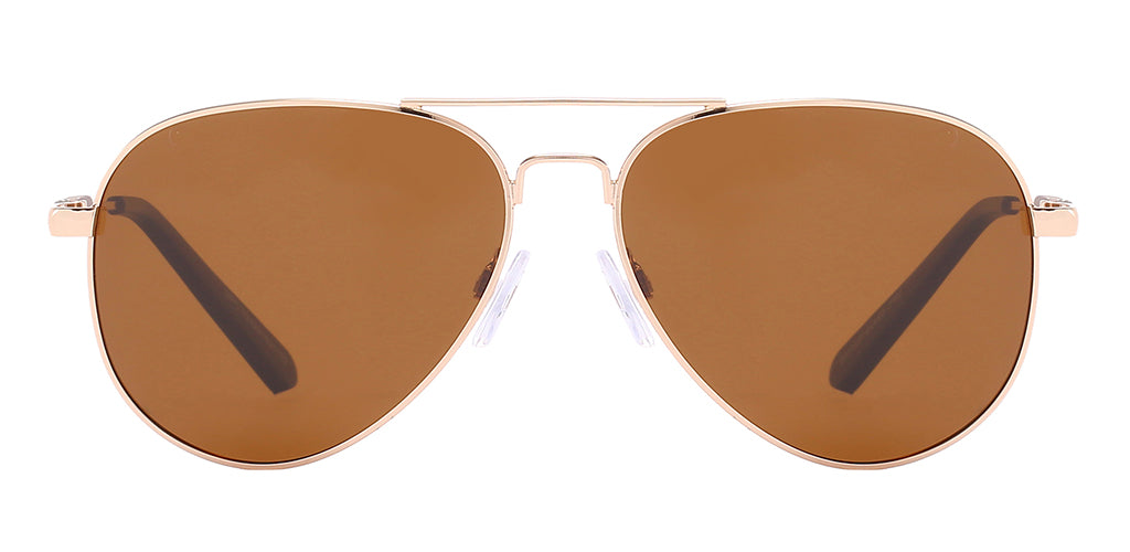 Men's Polarized Aviator Sunglasses in Gold & Brown
