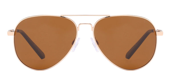 Gold & Brown Aviator Sunglasses with Polarized Lens  display picture 2