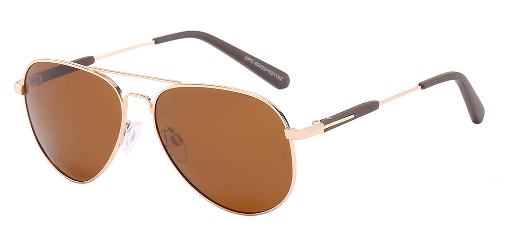 Gold & Brown Aviator Sunglasses with Polarized Lens - Charter