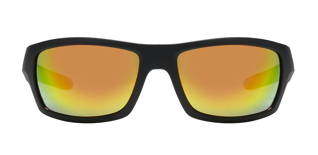 Apollo Gold Mirror Sport Sunglasses with Black Frame and Smoke