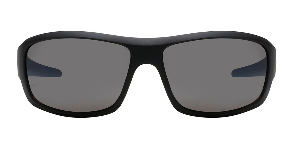 Pluto Black Sport Sunglasses with Rubberized Texture Frame and Smoke Lens –  Piranha Eyewear