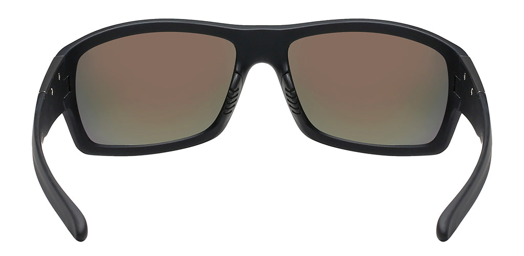 Piranha Eyewear Vulcan Black Sport Sunglasses for Men with Red Mirror Lens, Men's, Size: One Size