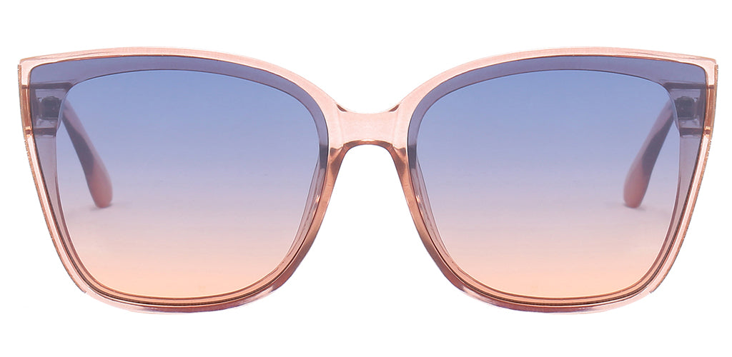 Clear champagne oversized sustainable sunglasses - Eco-pact Bloom