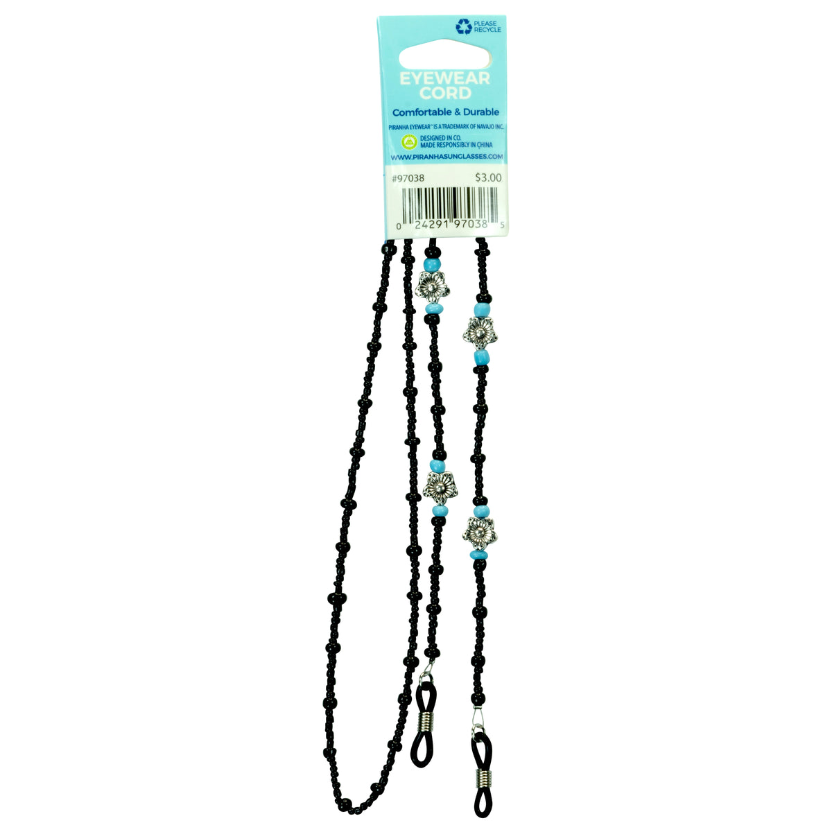 Black Beaded Cord Piranha Eyewear