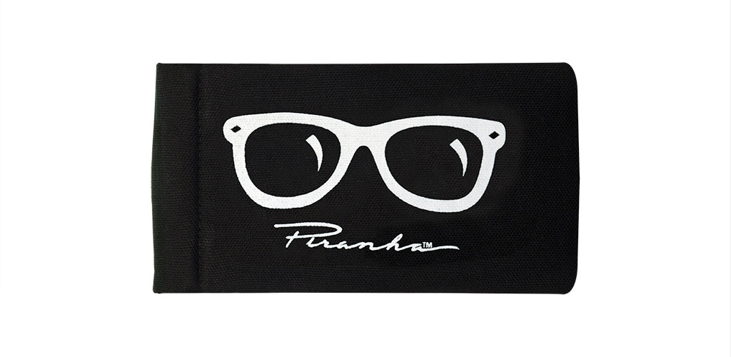 Black Printed Cotton Sunglasses Pouch
