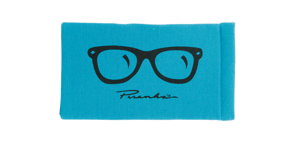 Blue Printed Cotton Sunglasses Pouch