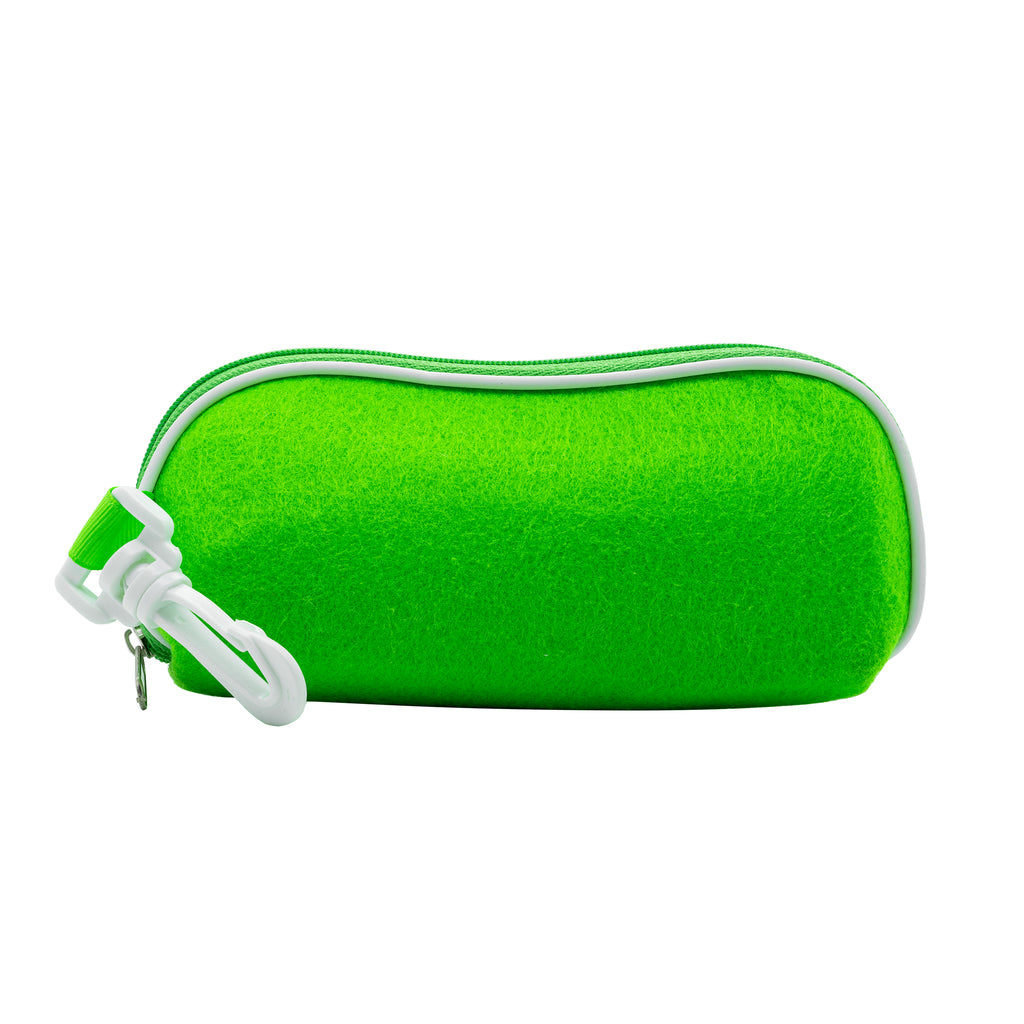 Felted Sunglasses Case with Zipper - Neon Green