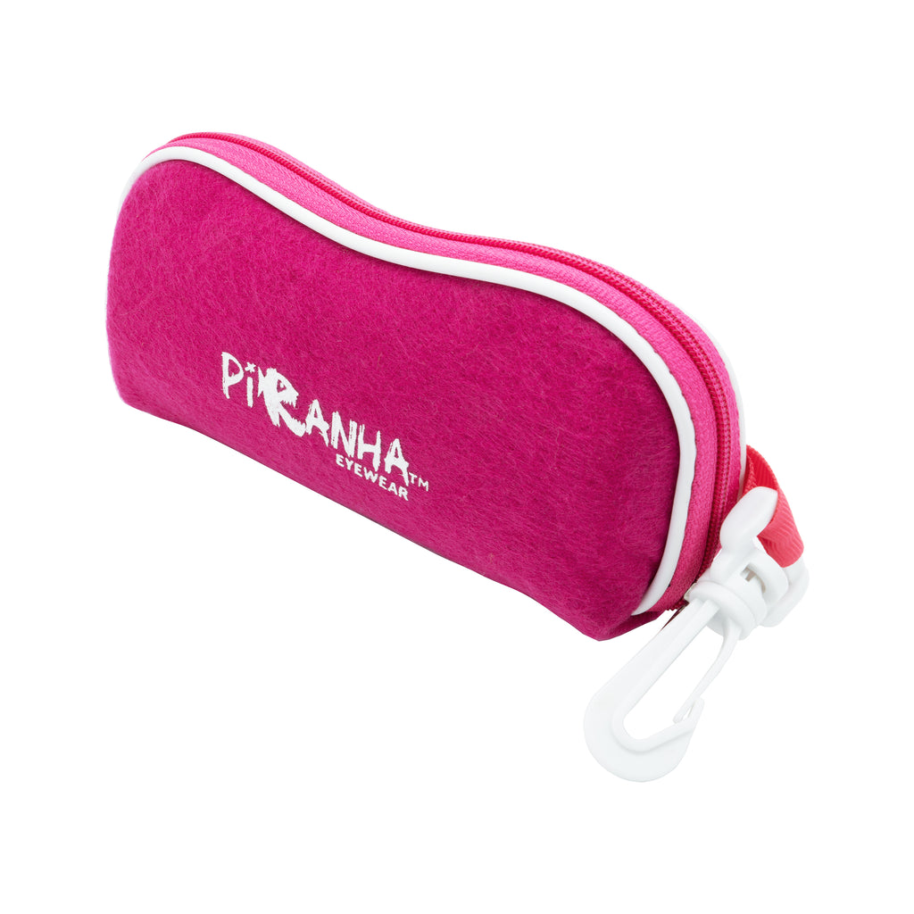Felted Sunglasses Case with Zipper - Magenta