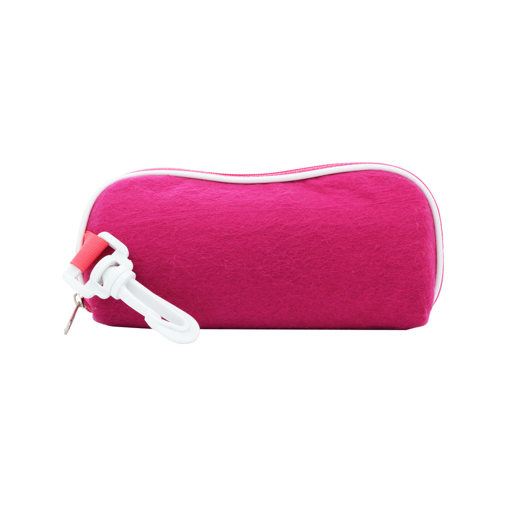 Felted Sunglasses Case with Zipper - Magenta