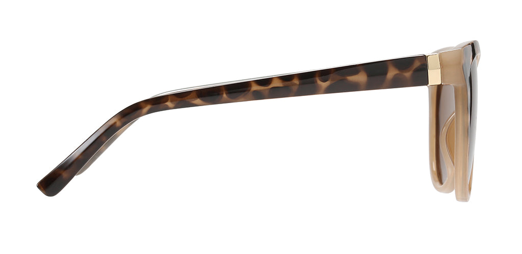 Adelaide Women's Polarized Sunglasses, Cat Eye Tortoise Frame Side