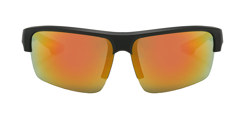 Marathon Wide Sports Sunglasses with Orange Mirror